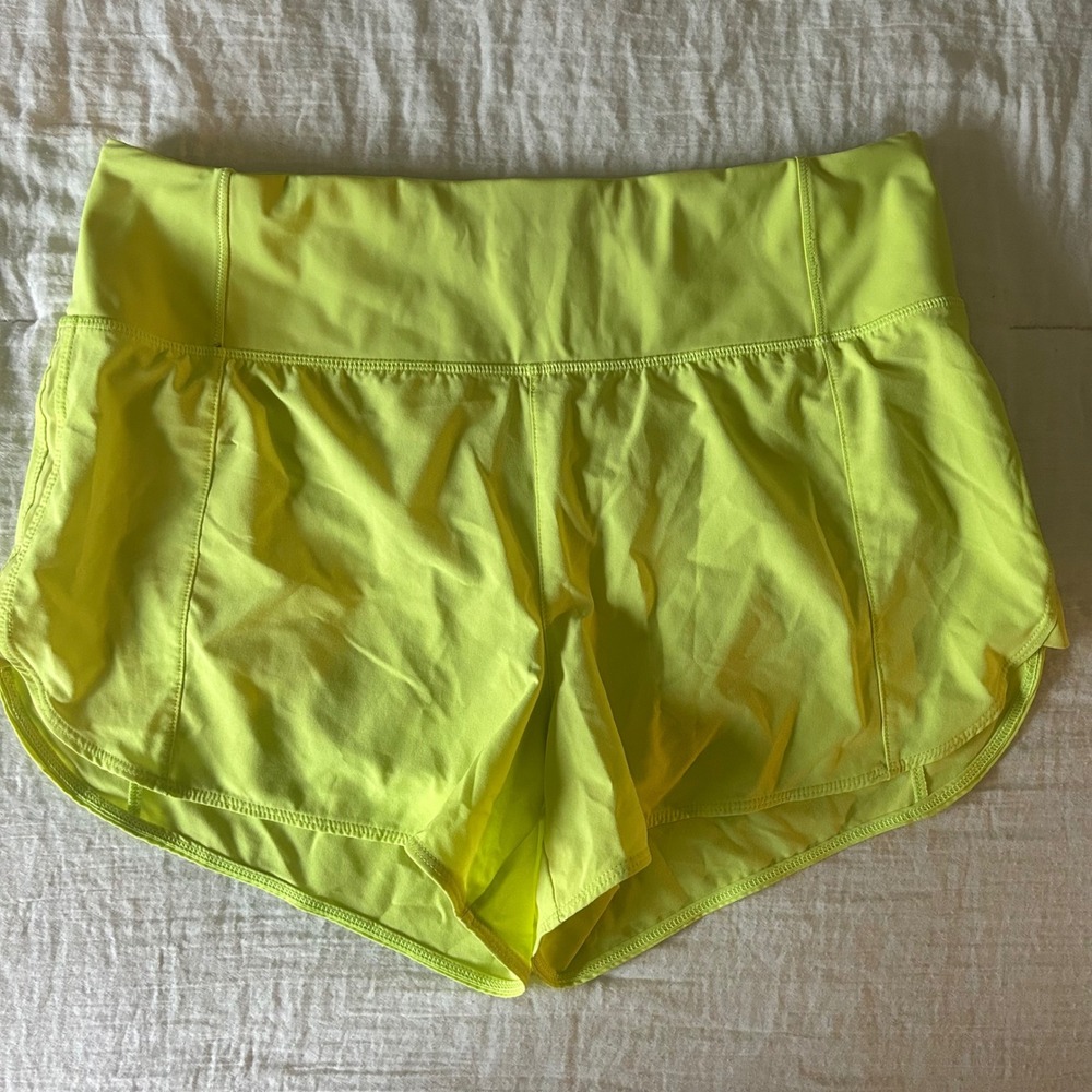 Athleta Neon High Rise Running Shorts Medium
